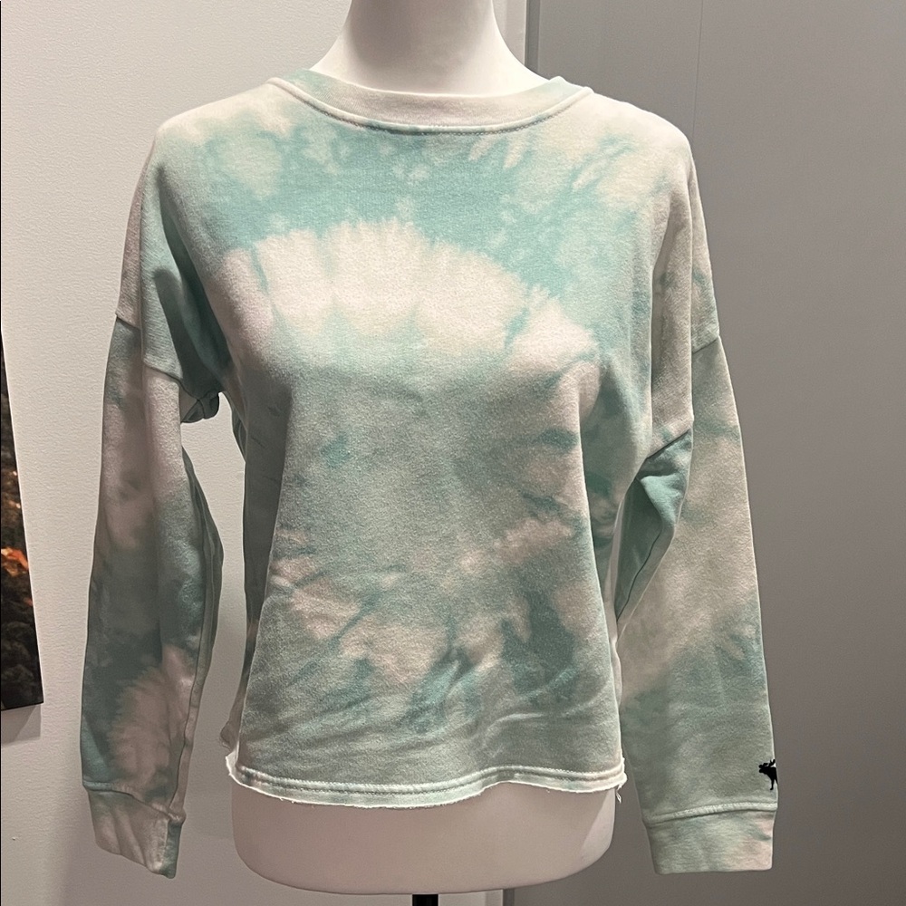 Abercrombie Kids Green & White Tie-Dye Sweatshirt